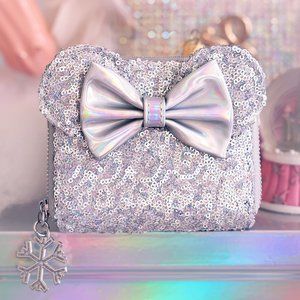Loungefly Silver Sequin Wallet with Bow